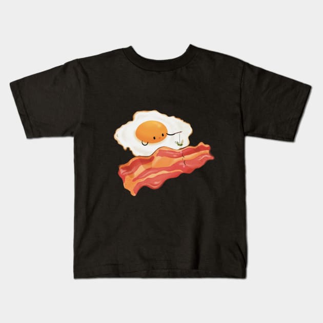 Egg and bacon Kids T-Shirt by PhoYoSelf88